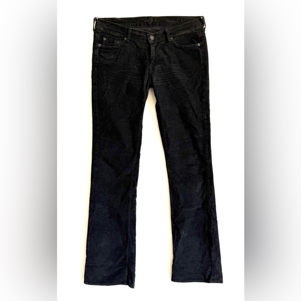 7 For All Mankind Black Corduroy Bootcut Pants